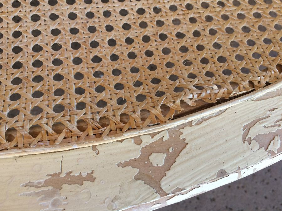 Pair of French Provincial Cane Back Chippy Chairs [Photo 11]