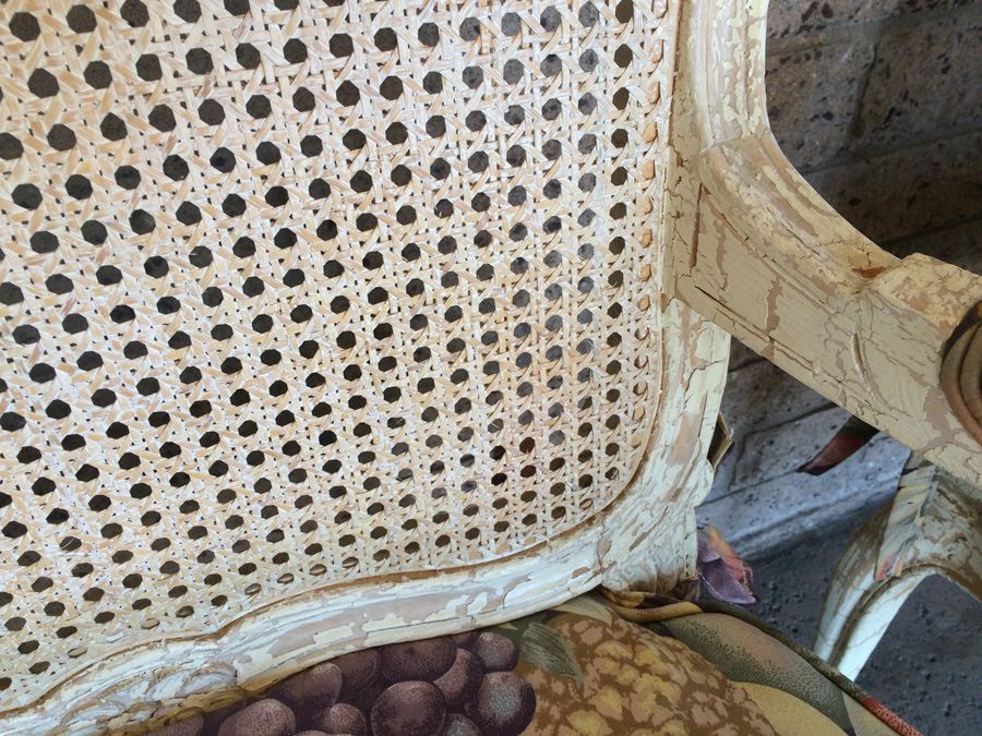 Pair of French Provincial Cane Back Chippy Chairs [Photo 8]