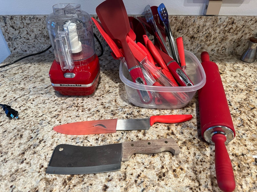 KitchenAid Blender With Assortment Of Untensils Including KitchenAid Plus Knives - See Photos