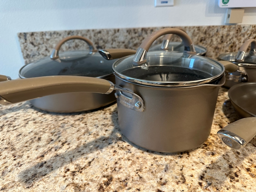 Set Of Circulon Premier Professional Pots & Pans With Lids 10 Piece Set