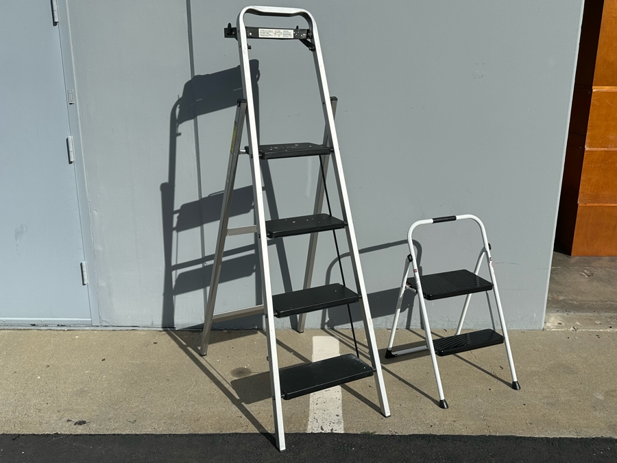 Pair Of Step Ladders - Larger Ladder Is A Commerical 5.5' Step Ladder [Photo 2]