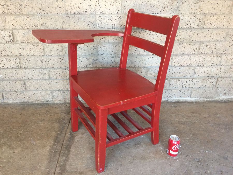 Vintage Red Painted Child's School Desk [Photo 3]