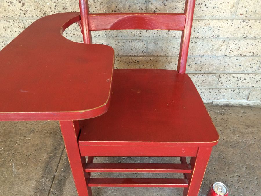 Vintage Red Painted Child's School Desk [Photo 5]