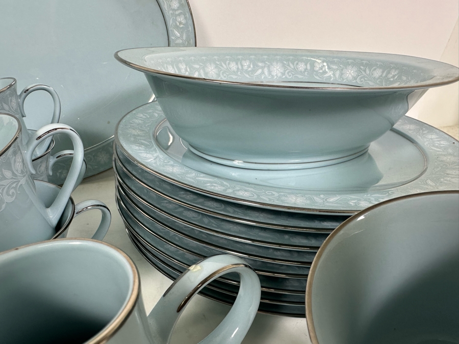 Noritake China Set Love Song Pattern 8002 W81 Japan Light Blue [Photo 8]