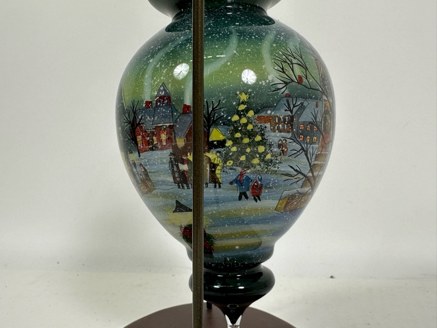 Limited Edition Reverse Painted Glass Ornament By Ne'Qwa Art With Box And Display Stand [Photo 7]