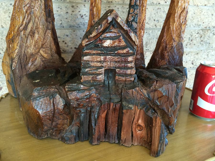 Large Hand Carved Wood Cabin In the Forrest [Photo 2]