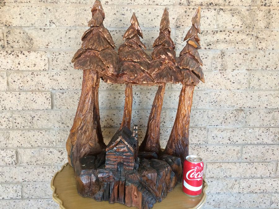 Large Hand Carved Wood Cabin In the Forrest [Photo 1]