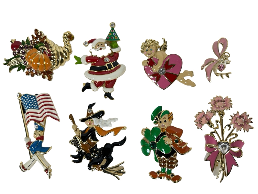 Collection Of Eight Bob Mackie Pins Brooches [Photo 1]