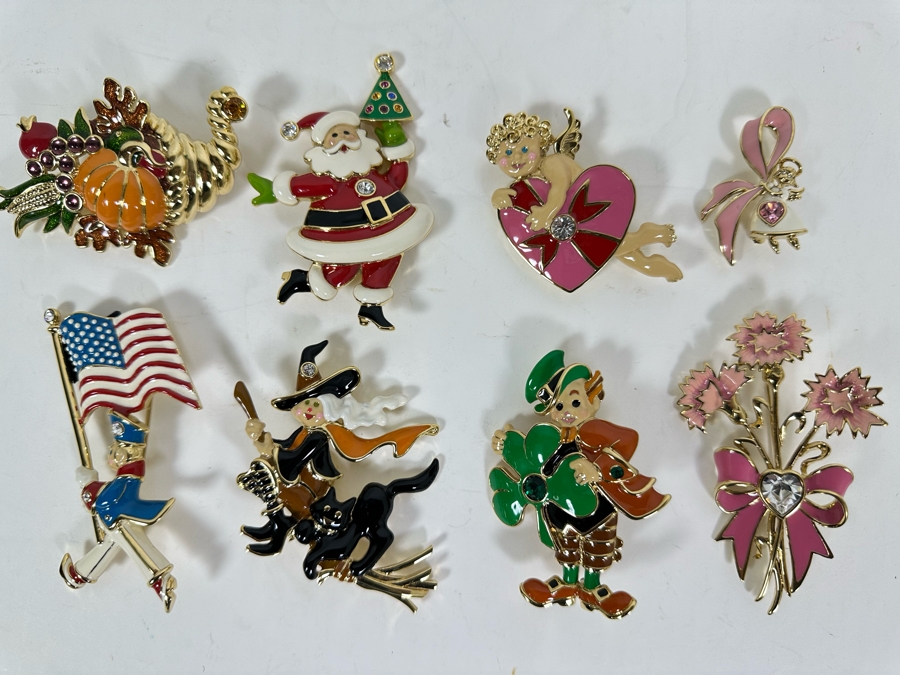 Collection Of Eight Bob Mackie Pins Brooches [Photo 2]