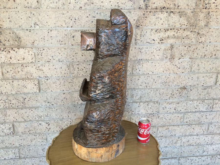 Carved Wooden Bear with Sign [Photo 3]