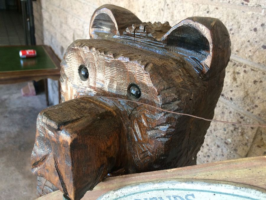 Carved Wooden Bear with Sign [Photo 6]