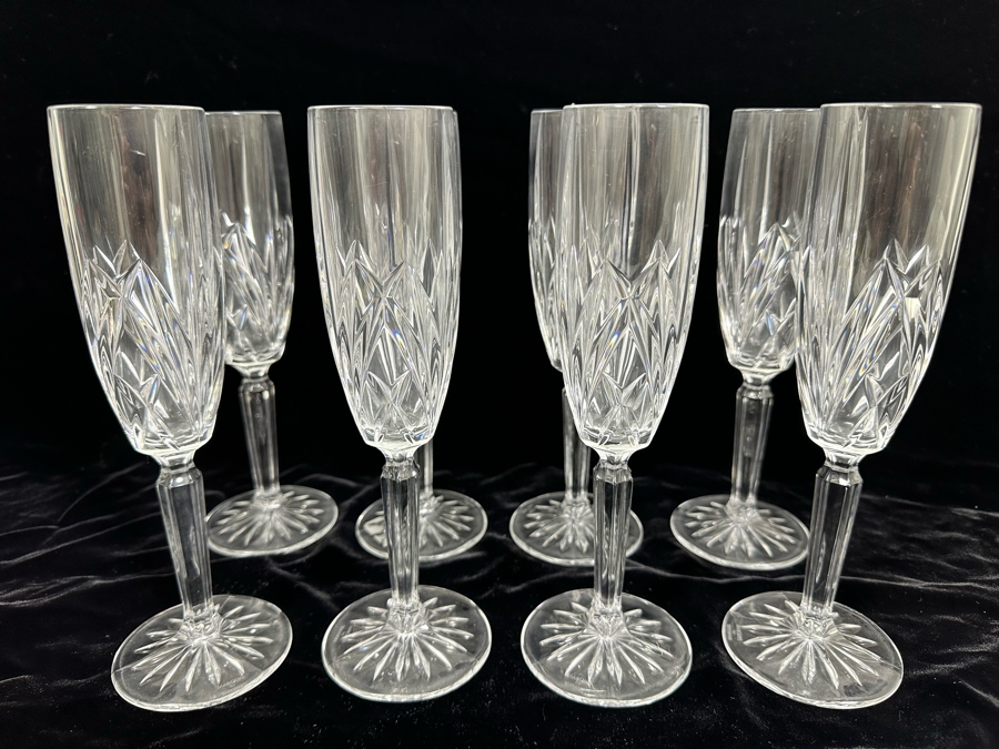 (8) Waterford Marquis Crystal Champagne Stemware Glasses 9H