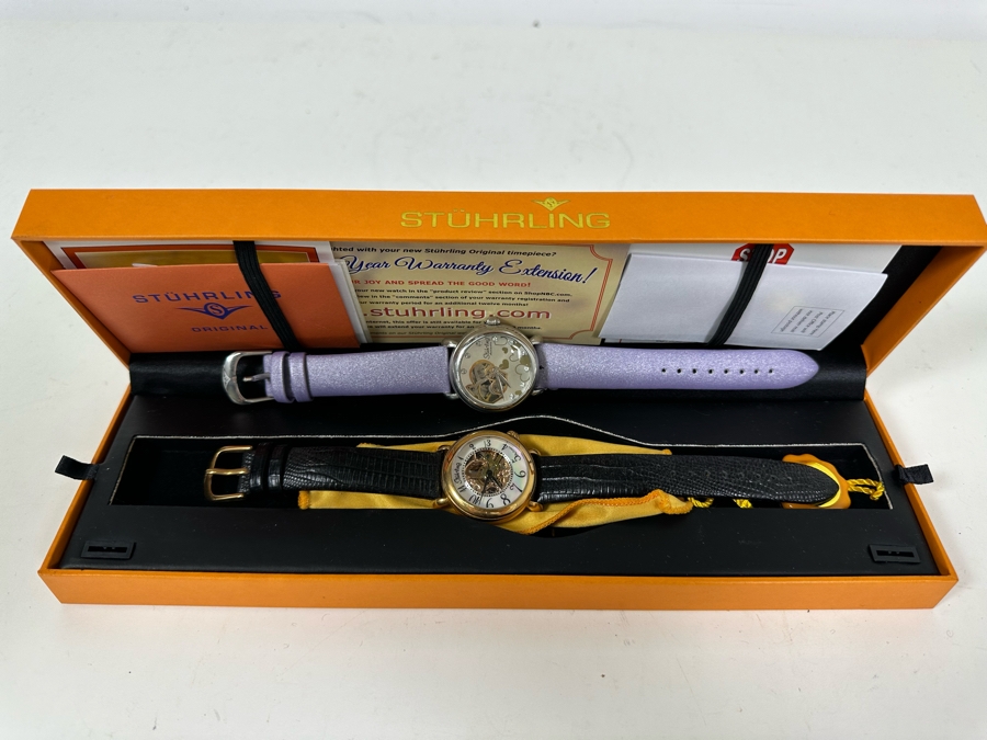 Pair Of Women's Stuhrling Wrist Watches One With Box [Photo 5]