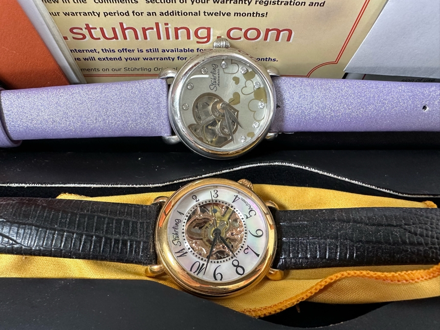 Pair Of Women's Stuhrling Wrist Watches One With Box [Photo 6]