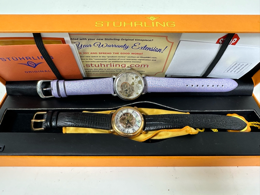 Pair Of Women's Stuhrling Wrist Watches One With Box [Photo 4]
