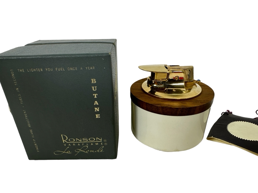 Vintage Mid-Century Varaflame La Ronde Lighter Fashioned By Ronson With Original Box [Photo 1]