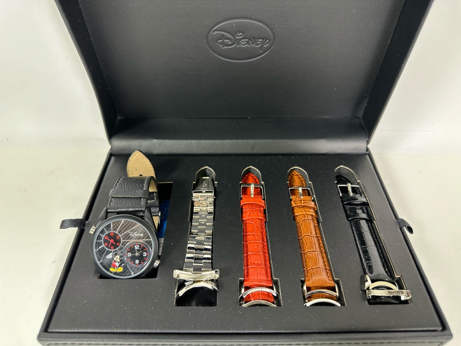 Limited Edition Disney Mickey Mouse Watch With Replacement Bands And Original Box [Photo 3]