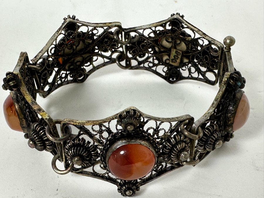 Vintage 800 Silver Filigree 6.5' Bracelet 31.8g [Photo 4]