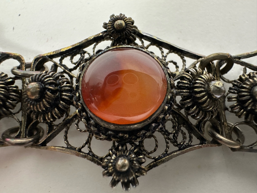 Vintage 800 Silver Filigree 6.5' Bracelet 31.8g [Photo 11]