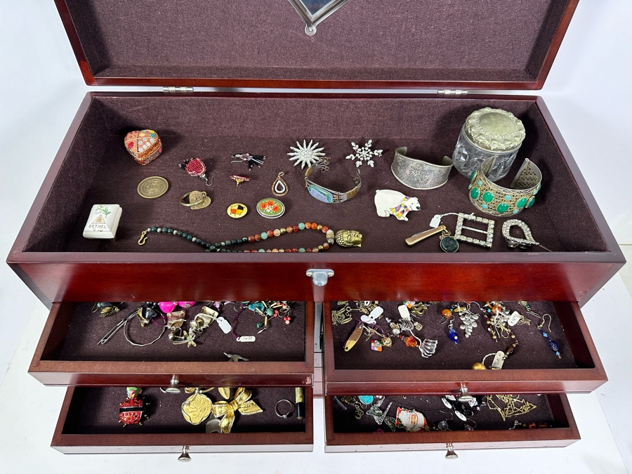 Machinist Style Jewelry Tool Box With Costume Jewelry - See Photos 24W ...
