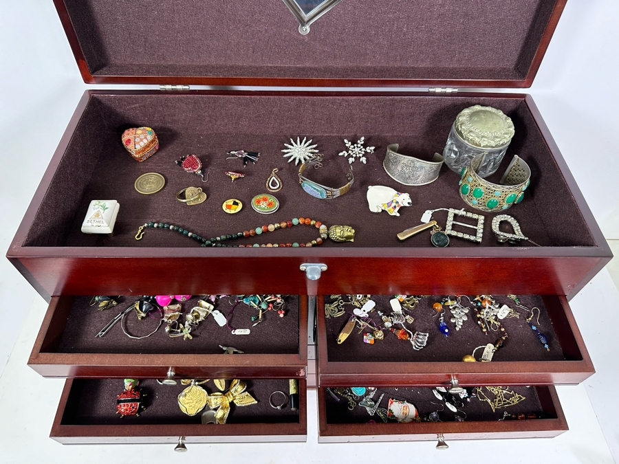 Machinist Style Jewelry Tool Box With Costume Jewelry - See Photos 24W X 11D X 17.5 [Photo 5]