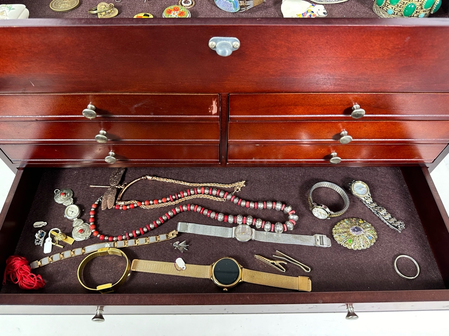 Machinist Style Jewelry Tool Box With Costume Jewelry - See Photos 24W X 11D X 17.5 [Photo 14]