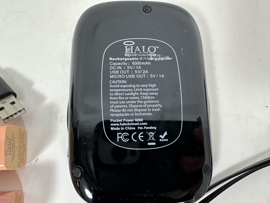 HALO Rechargeable Portable Electronic Device Chargers Pair Of Pocket Power 6000 Chargers And Pair Of Shine 3000 Chargers [Photo 9]