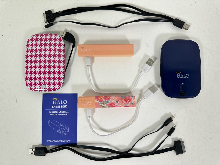 HALO Rechargeable Portable Electronic Device Chargers Pair Of Pocket Power 6000 Chargers And Pair Of Shine 3000 Chargers [Photo 3]