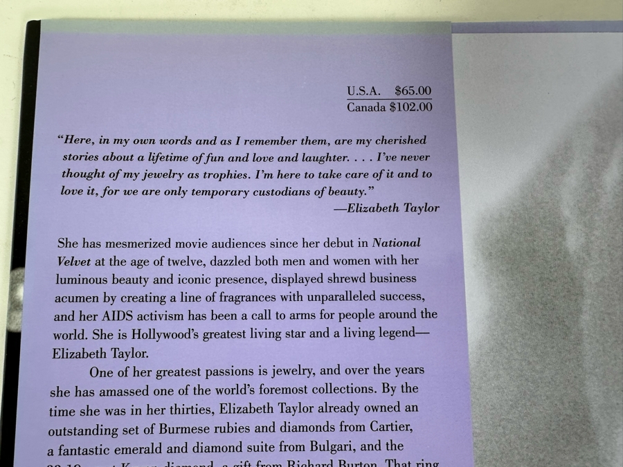 Hardcover Book Elizabeth Taylor My Love Affair With Jewelry Retails $65 [Photo 3]