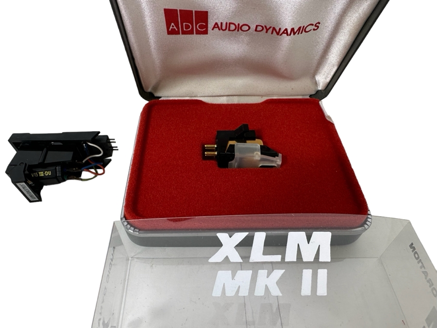 New Old Stock Audio Dynamics ADC XLM MK II Record Player Cartridge With Needle And Box Plus SHURE V15 III-DU Record Player Cartridge With Needle