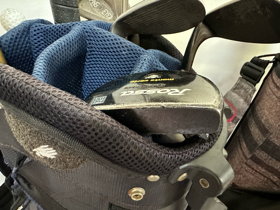 Golf Clubs With Pair Of Golf Bags Mainly Ping Eye 2, Taylor Made Rossa Monte Carlo Putter - See Photos [Photo 9]