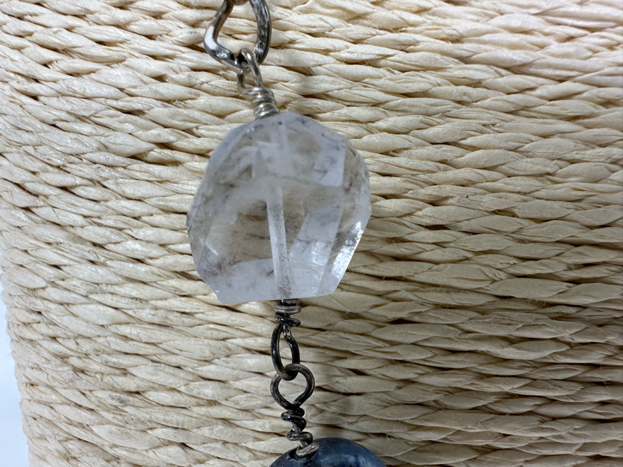 Sterling Silver 26' Necklace With Various Stones 37g [Photo 6]