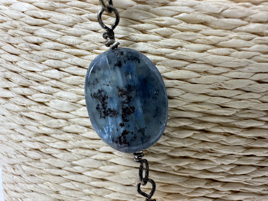 Sterling Silver 26' Necklace With Various Stones 37g [Photo 5]