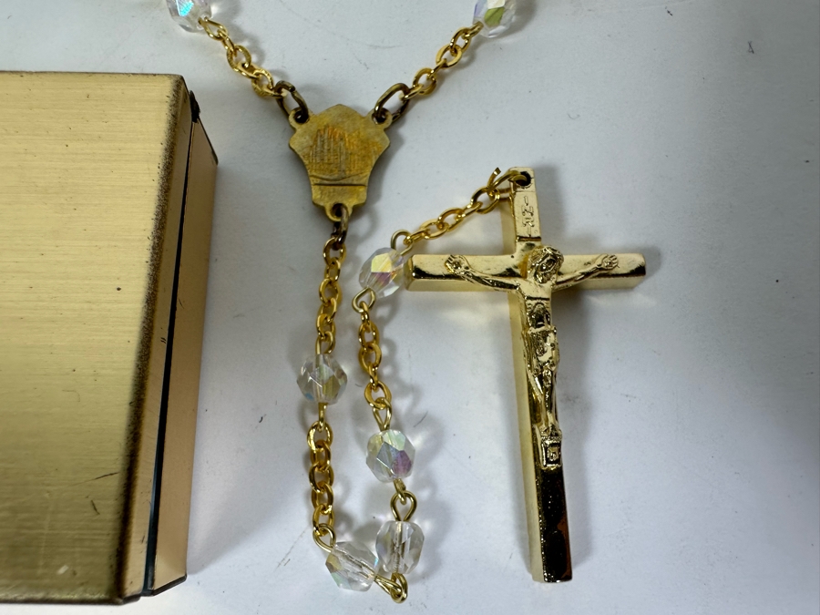 Vintage Rosary Beads With Metal Box Italy [Photo 3]