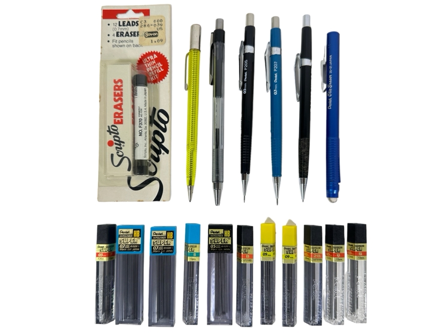 Collection Of Pentel Mechanical Pencils And Leads - See Photos For Additional Items