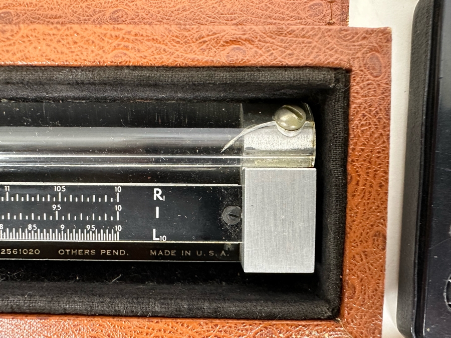 Engineer's Lot Includes: GERBER Variable Scale Slide Rule Model TP007100B, Aristo Slide Rule Model Nr. 968, Wild Heerbrugg Engineers Precision Drafting Set RZ20 Plus Three Draftsman Dusting Brushes [Photo 9]