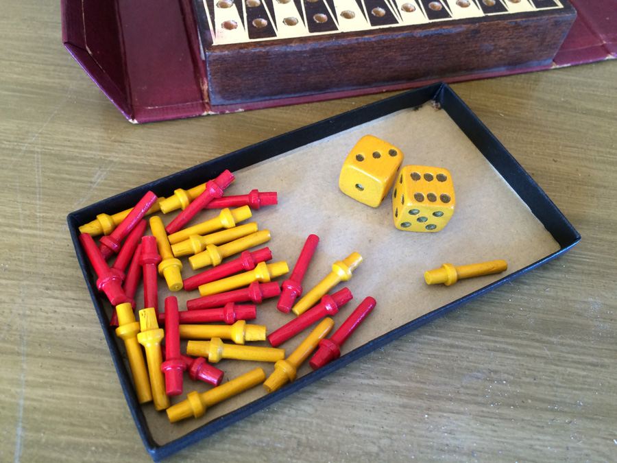 Pair of Vintage Travel Games Backgammon & Chips E.S. Lowe [Photo 8]
