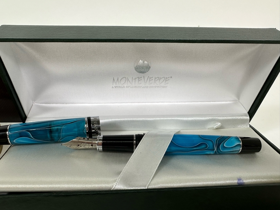 Three Fountain Pens: Monte Verde Fountain Pen With Box, Dryden Designs Bamboo Fountain Pen With Box & Cross Fountain Pen [Photo 6]