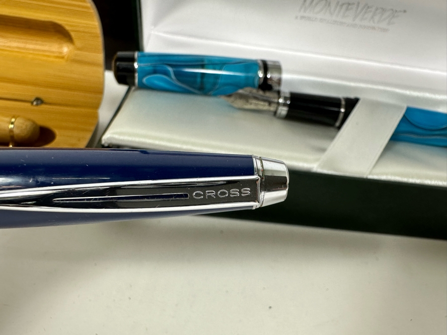 Three Fountain Pens: Monte Verde Fountain Pen With Box, Dryden Designs Bamboo Fountain Pen With Box & Cross Fountain Pen [Photo 8]