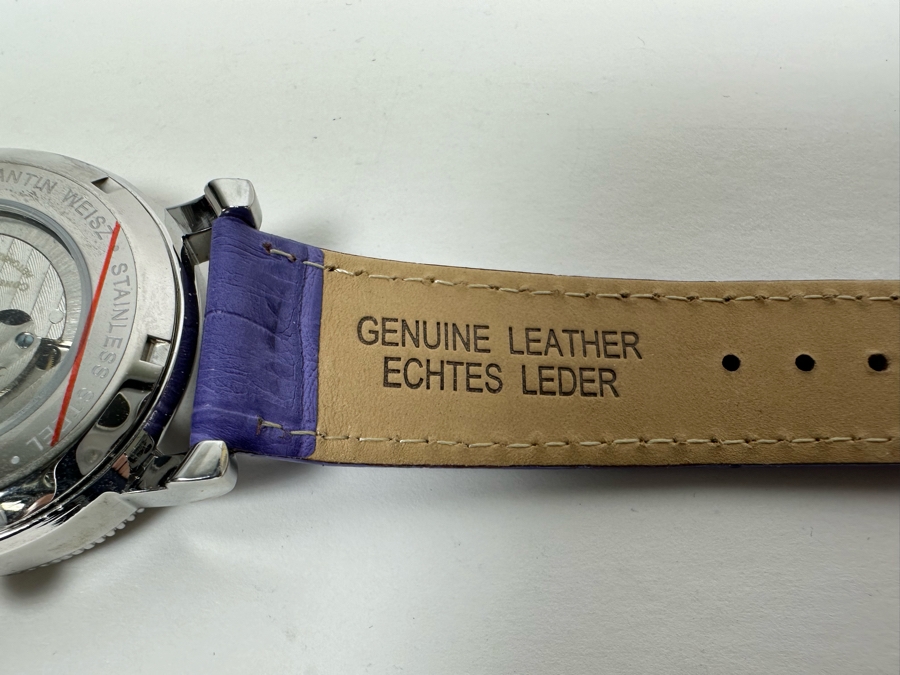 Women's Constantin Weisz Flower Purple Automatic 21 Jewels Wristwatch TY2846CW Appears New [Photo 10]