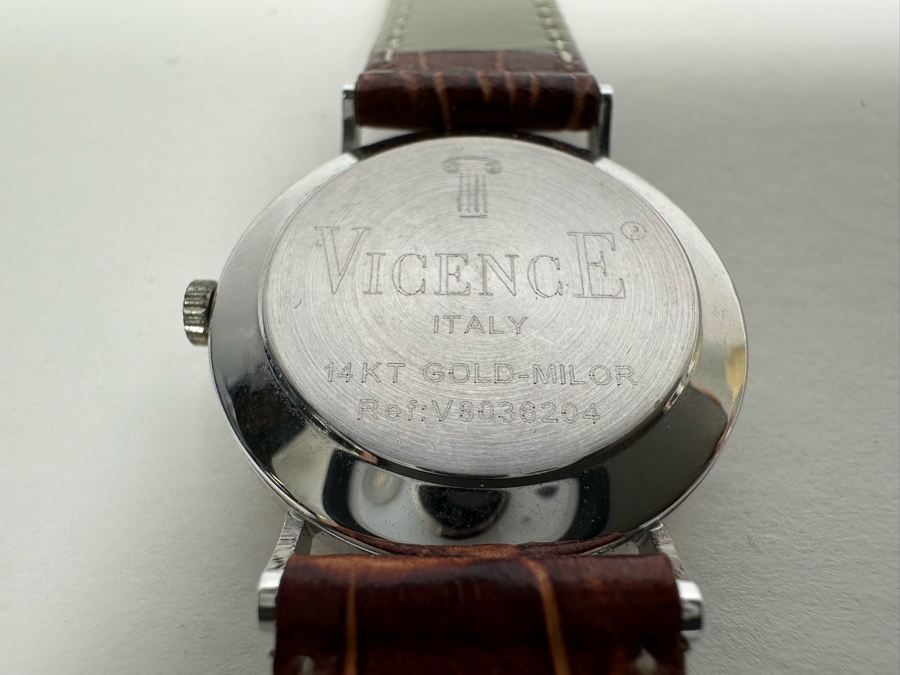 14K Gold Vicence Italy Women's Wristwatch 19.8g [Photo 8]