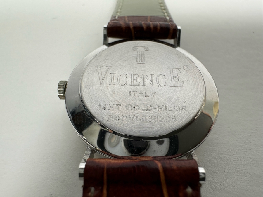 14K Gold Vicence Italy Women's Wristwatch 19.8g [Photo 7]