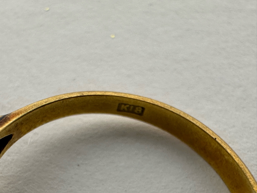 18K Gold Large Pearl Ring Size 6 3.2g [Photo 13]