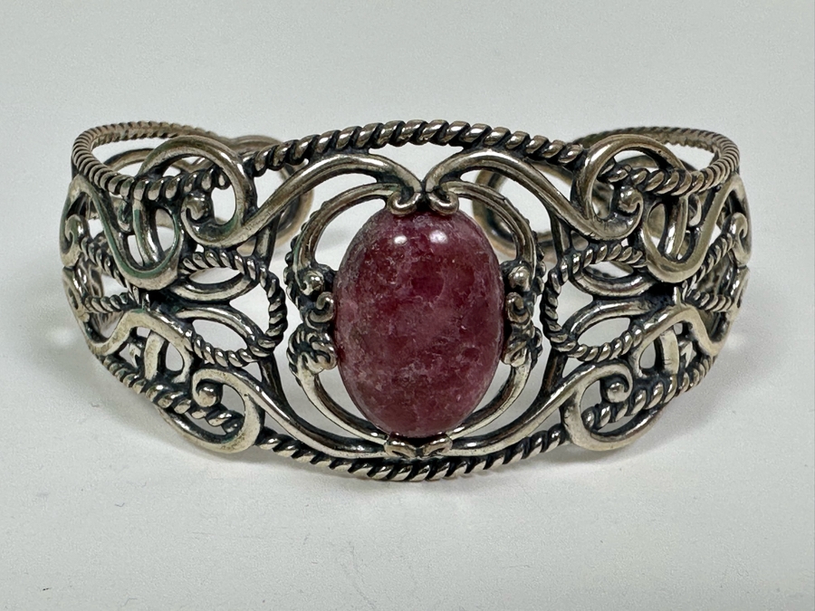 Carolyn Pollack Sterling Silver Signature Collection Cuff Bracelet 31.5g With Box [Photo 7]