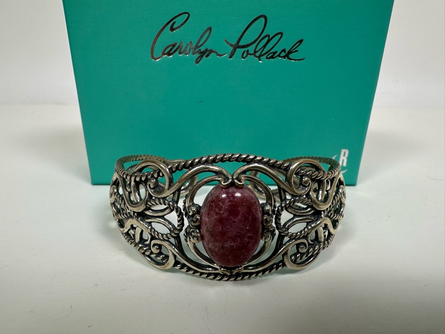 Carolyn Pollack Sterling Silver Signature Collection Cuff Bracelet 31.5g With Box [Photo 4]