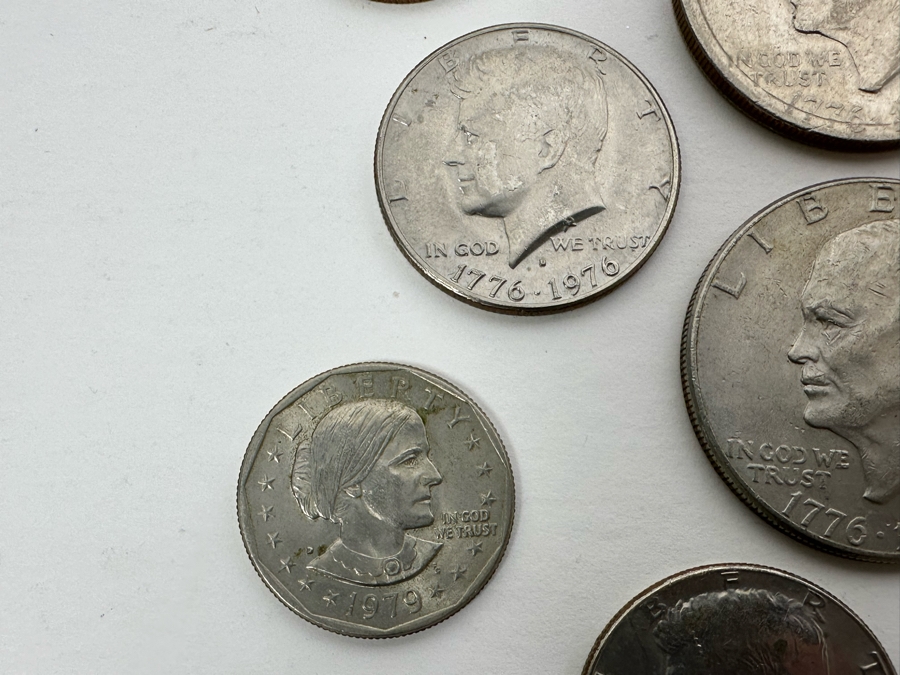 Coin Collection Featuring (8) Eisenhower One Dollar Coins, (12) Kennedy Half Dollars And (4) Susan B. Anthony Dollars [Photo 12]