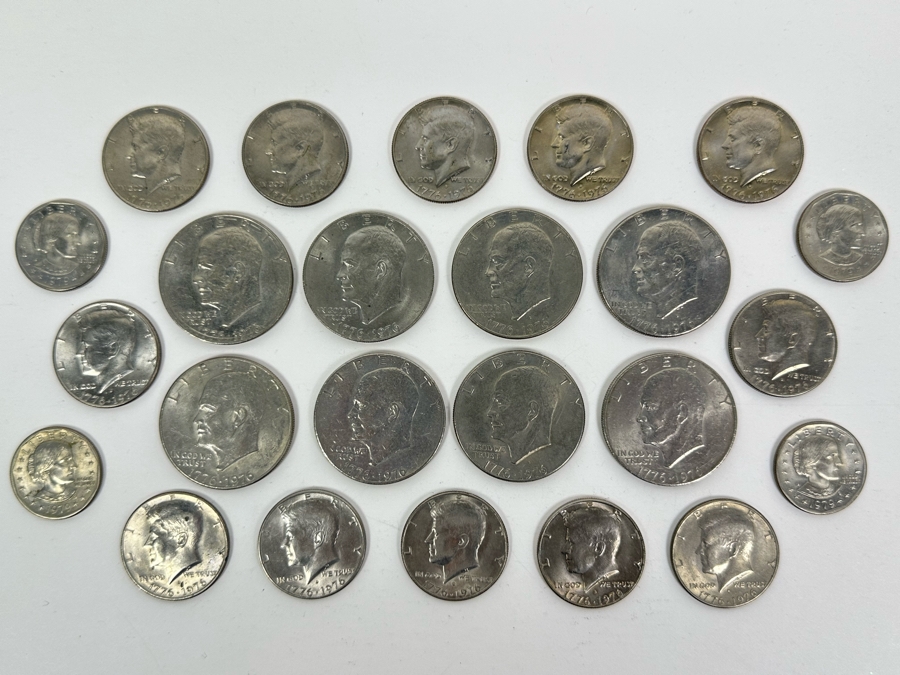 Coin Collection Featuring (8) Eisenhower One Dollar Coins, (12) Kennedy Half Dollars And (4) Susan B. Anthony Dollars [Photo 2]