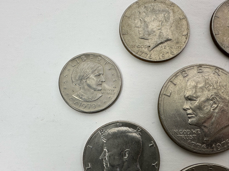 Coin Collection Featuring (8) Eisenhower One Dollar Coins, (12) Kennedy Half Dollars And (4) Susan B. Anthony Dollars [Photo 13]