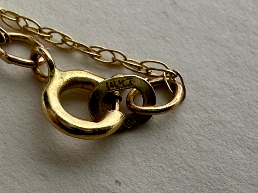 14K Gold U.S. Flag Pendant With 14K Gold 18' Necklace 1.7g [Photo 9]