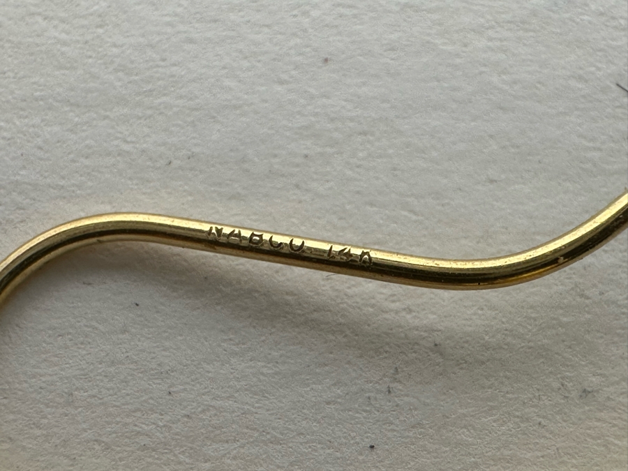 14K Gold Earrings With Black Stones 6.4g [Photo 6]